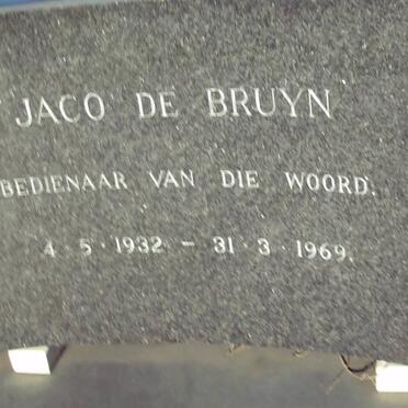 BRUYN Jaco, de 1932-1969