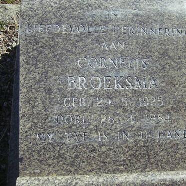 BROEKSMA Cornelis 1925-1984