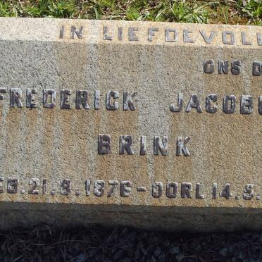 BRINK Frederick Jacobus 1876-1953