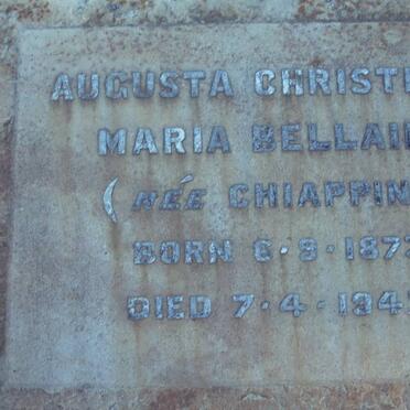 BELLAIRS Augusta Christiana Maria nee CHIAPPINI 1873-1947