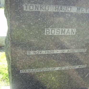 BOSMAN Tonko Hajo Meyer 1925-1957