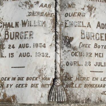 BURGER Schalk Willem 1854-1932 &amp; Engela Adriana BOTES 1870-1937