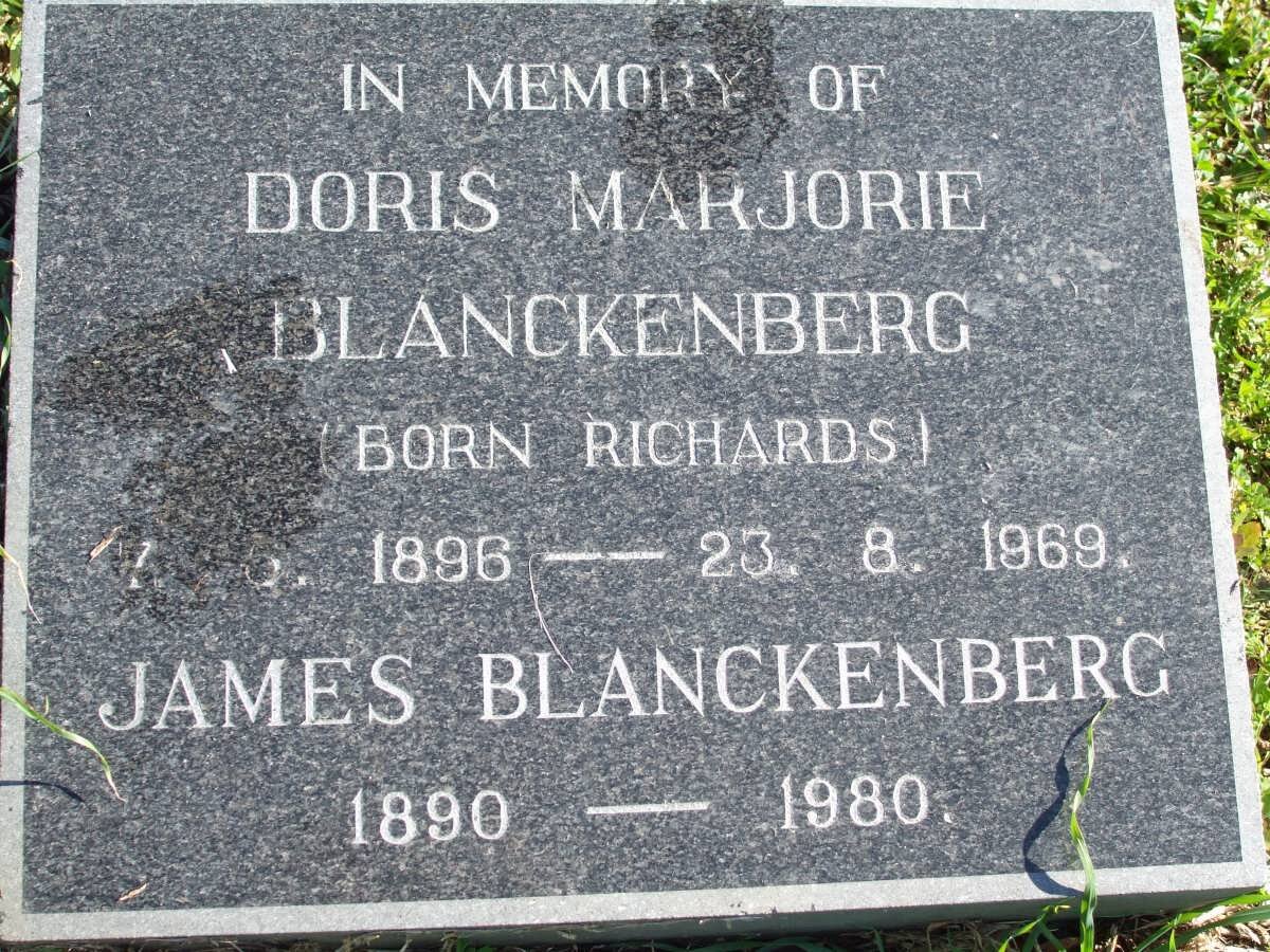BLANCKENBERG James 1890-1980 &amp; Doris Marjorie RICHARDS 1896-1969