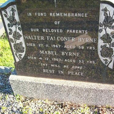 BYRNE Walter Falconer -1967 &amp; Mabel -1967