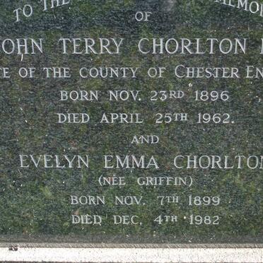 CHORLTON John Terry 1896-1962 &amp; Evelyn Emma GRIFFIN 1899-1982