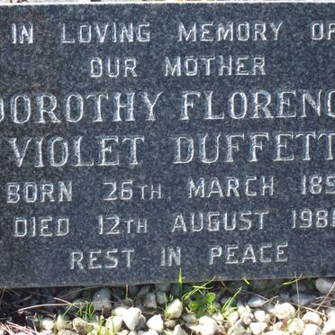 DUFFETT Dorothy Florence Violet 1898-1986