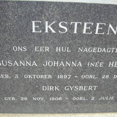 EKSTEEN Gysbert 1906-1975 &amp; Susanna Johanna HEIBERG 1897-1968