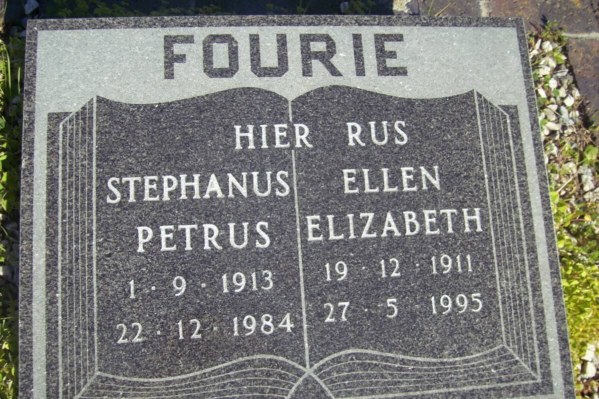 FOURIE Stephanus Petrus 1913-1984 &amp; Ellen Elizabeth 1911-1995