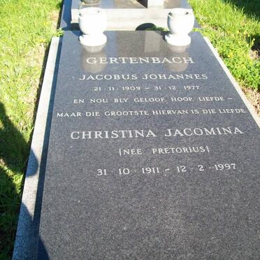 GERTENBACH Jacobus Johannes 1909-1977 &amp; Christina Jacomina PRETORIUS 1911-1997