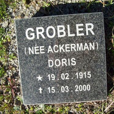 GROBLER Doris nee ACKERMAN 1915-2000