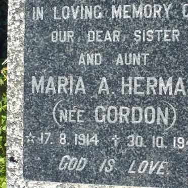 HERMAN Maria A. nee GORDON 1914-1945