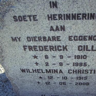 GILL Frederick 1910-1985 &amp; Wilhelmina Christina 1915-2008