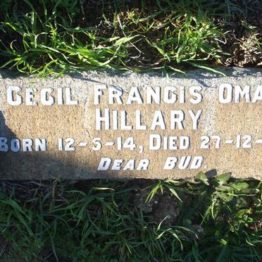 HILLARY Cecil Francis Omar 1914-1939