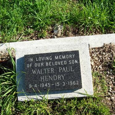 HENDRY Walter Paul 1945-1962
