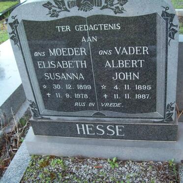 HESSE Albert John 1895-1987 &amp; Elizabeth Susanna 1899-1978