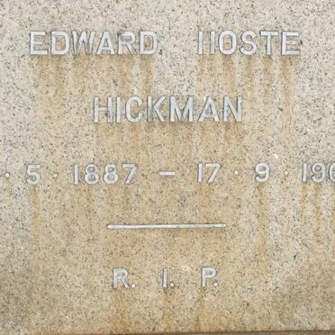 HICKMAN Edward Hoste 1887-1962
