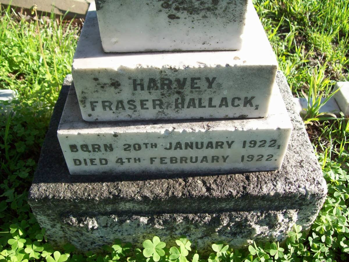 HALLACK Harvey Fraser 1922-1922