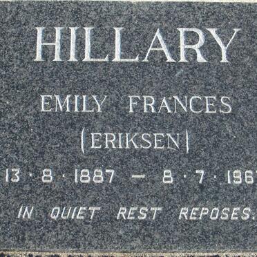HILLARY Emily Frances nee ERIKSEN 1887-1967