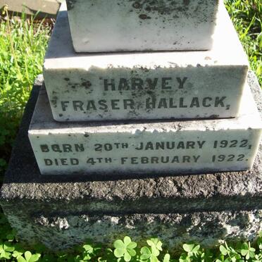 HALLACK Harvey Fraser 1922-1922