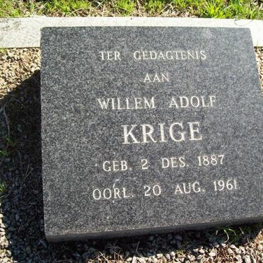 KRIGE Willem Adolf 1887-1961