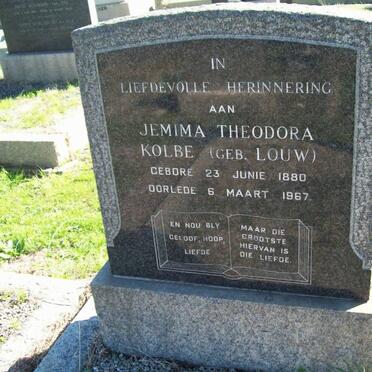 KOLBE Jemima Theodora nee LOUW 1880-1967