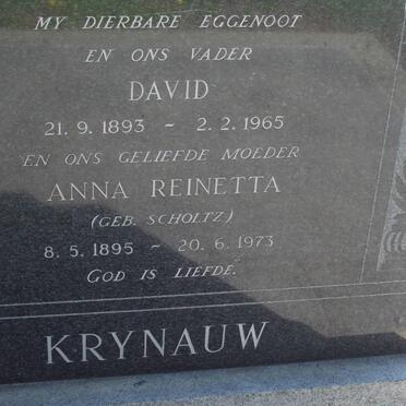KRYNAUW David 1893-1965 &amp; Anna Reinetta SCHOLTZ 1895-1973