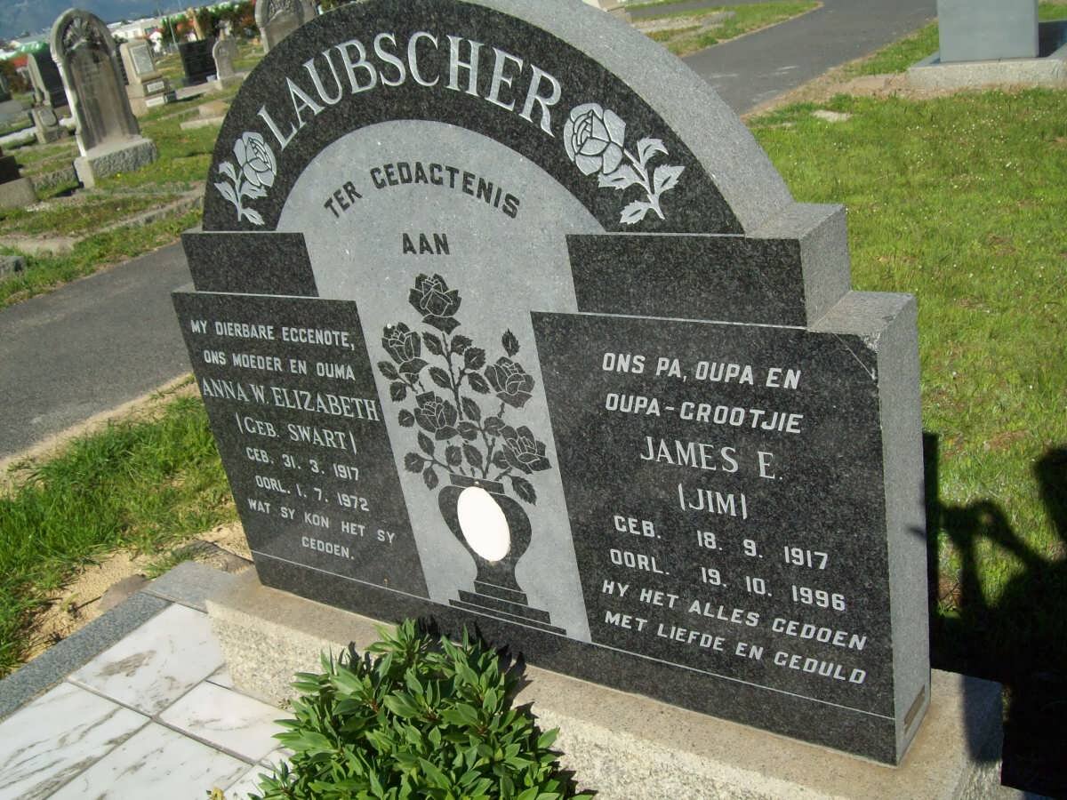 LAUBSCHER James E. 1917-1996 &amp; Anna W. Elizabeth SWART 1917-1972