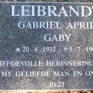 LEIBRANDT Gabriel April 1932-1998