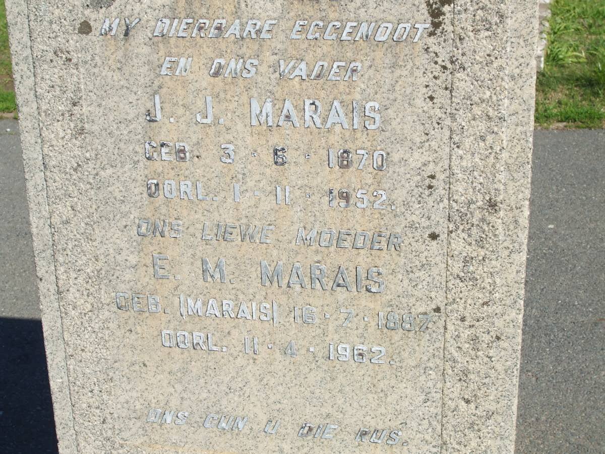 MARAIS J.J. 1870-1952 &amp; E.M. 1887-1962