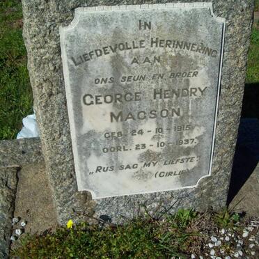 MAGSON George Hendry 1915-1937