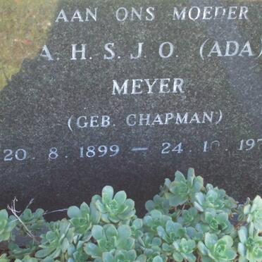 MEYER A.H.S.J.O. nee CHAPMAN 1899-1975