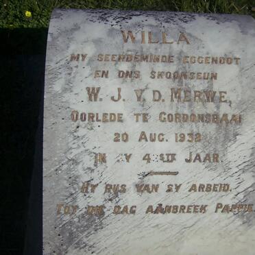 MERWE W.J., v.d. -1932