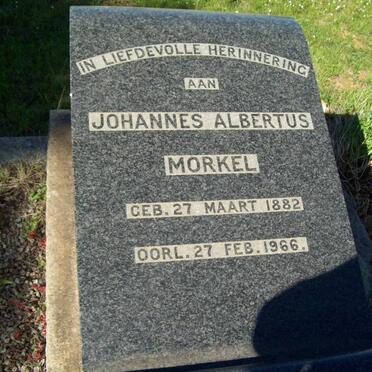 MORKEL Johannes Albertus 1882-1966