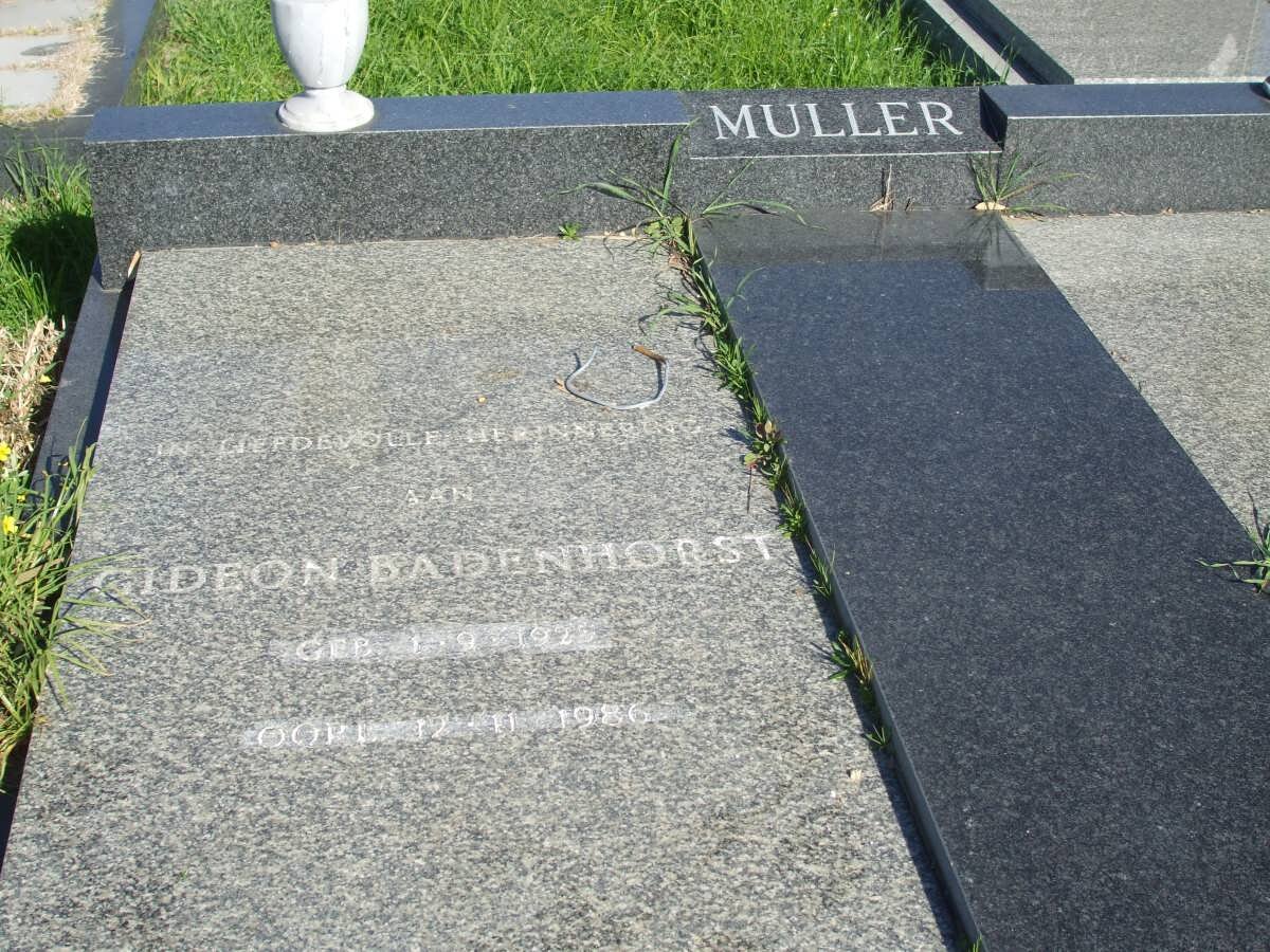 MULLER Gideon Badenhorst 1925-1986
