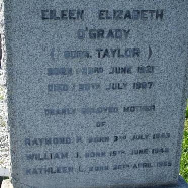 O'GRADY Eileen Elizabeth nee TAYLOR 1921-1987