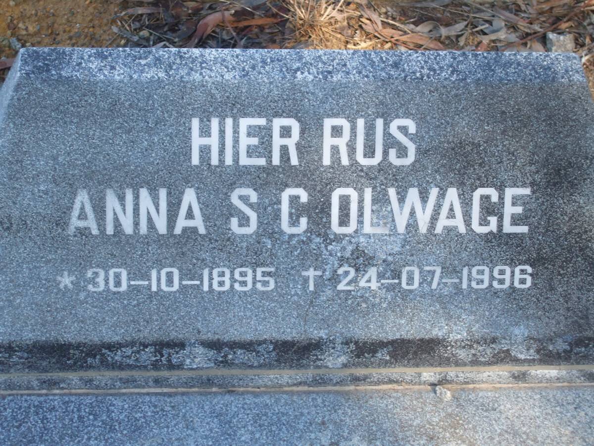 OLWAGE Anna S.C. 1895-1996
