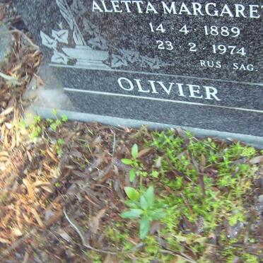 OLIVIER Aletta Margaretha 1889-1974