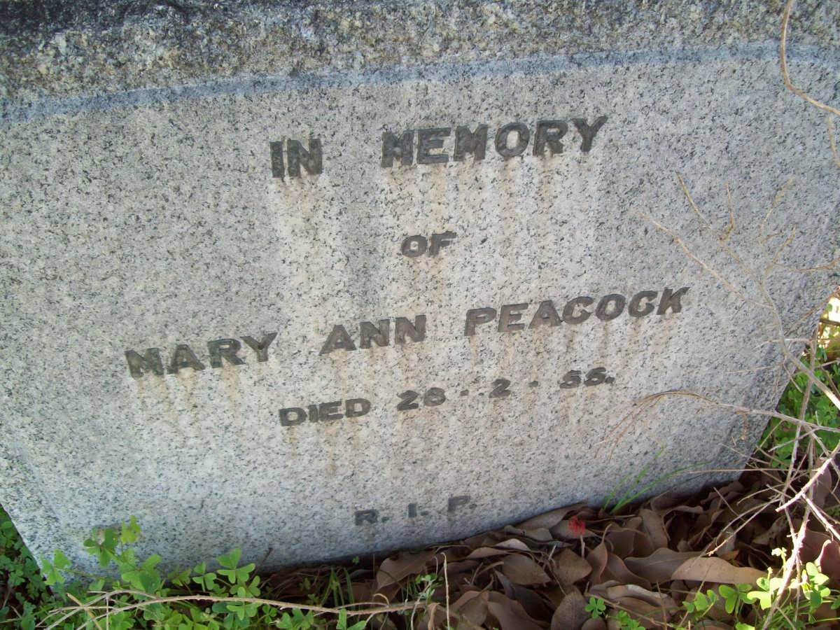 PEACOCK Mary Ann -1955