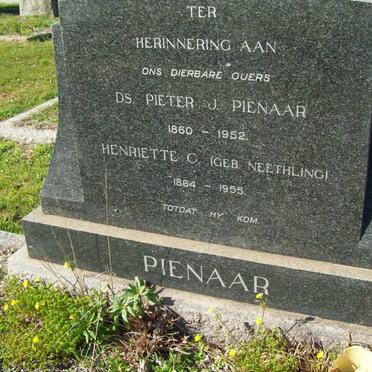 PIENAAR Pieter J. 1860-1952 &amp; Henriette C. NEETHLING 1864-1955