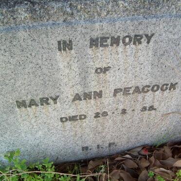 PEACOCK Mary Ann -1955