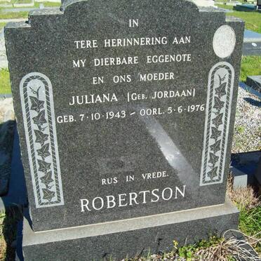 ROBERTSON Juliana nee JORDAAN 1943-1976
