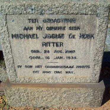 RITTER Michael Josias De Kock 1903-1939