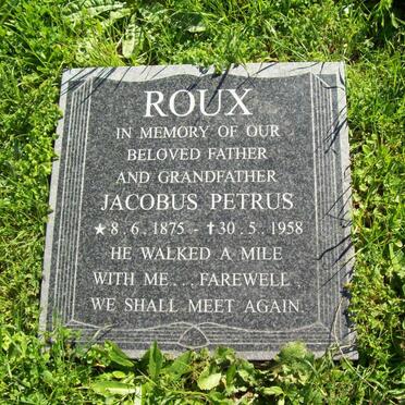 ROUX Jacobus Petrus 1875-1958