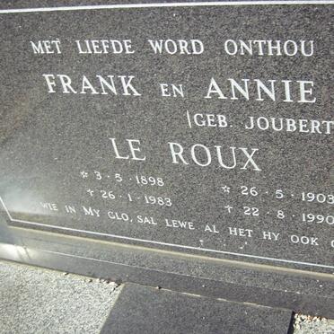 ROUX Frank, le 1898-1983 &amp; Annie JOUBERT 1903-1990