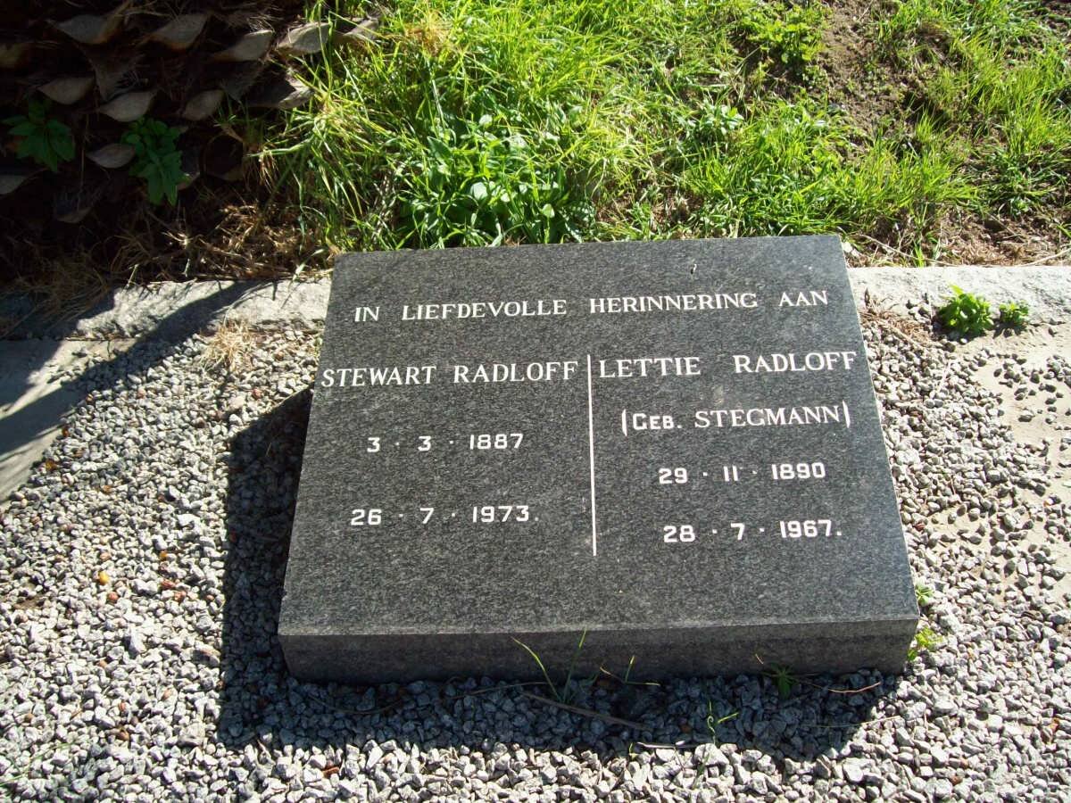 RADLOFF Stewart 1887-1973 &amp; Lettie STEGMANN 1890-1967