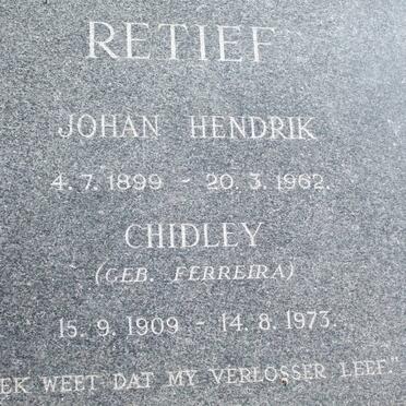 RETIEF Johan Hendrik 1899-1962 &amp; Chidley FERREIRA 1909-1973