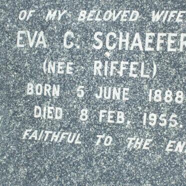 SCHAEFER Eva C. nee RIFFEL 1888-1955