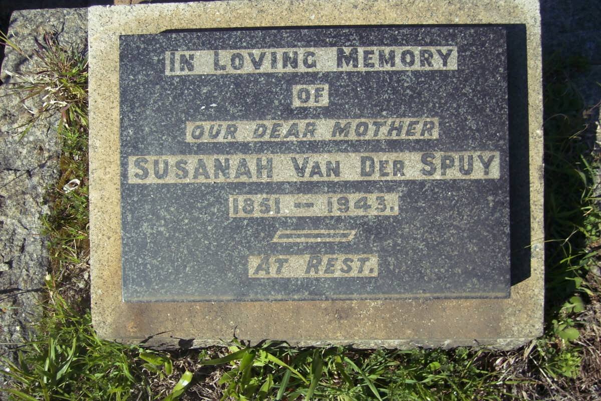 SPUY Susanah, van der 1851-1943