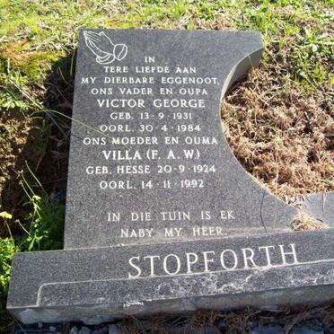 STOPFORTH Victor George 1931-1984 &amp; F.A.W. HESSE 1924-1992