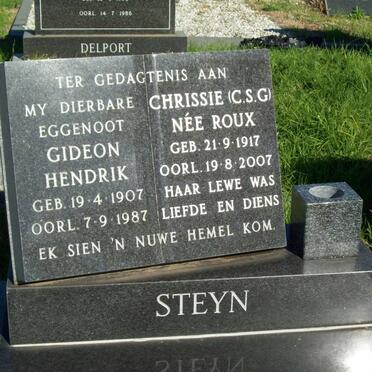 STEYN Gideon Hendrik 1907-1987 &amp; C.S.G. ROUX 1917-2007